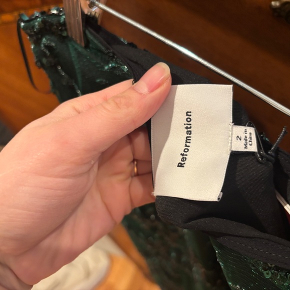 Reformation Blanca Skirt Black Green Embellished - Size 2 - NWT - Picture 3 of 3